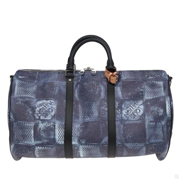 LOUIS VUITTON Damier Salt Keepall Bandouliere 50 Bag Blue N50059 - Picture 2 of 16
